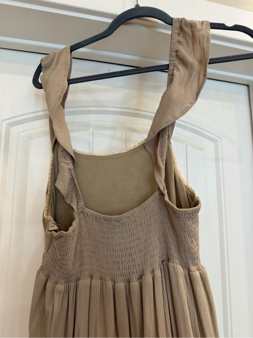 In Bloom Taupe Embroidered Floral Maxi Dress - Picture 5 of 5